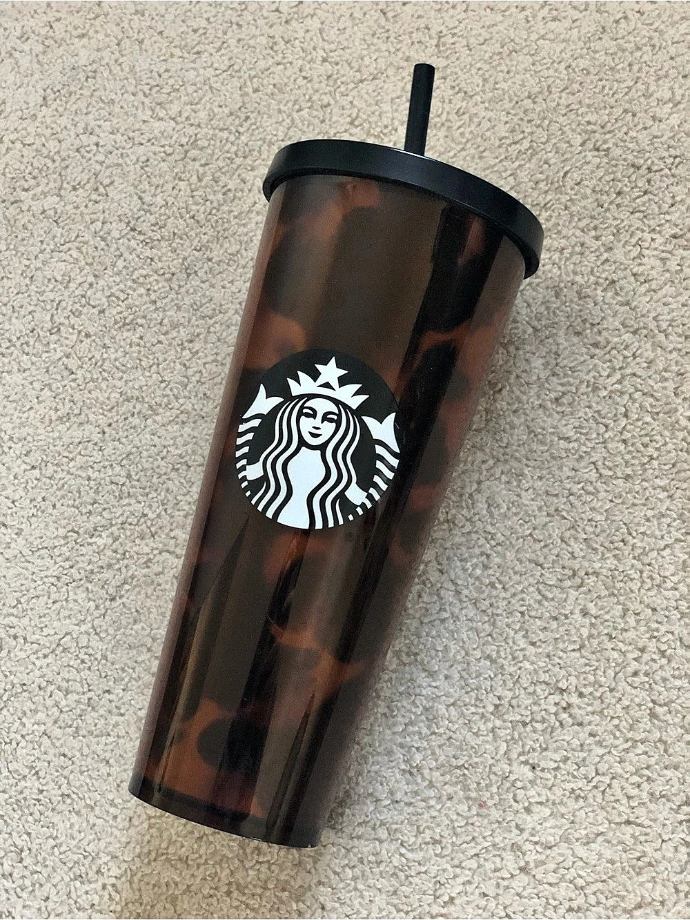 Starbucks Tortoise Shell Mocha Swirl Cold Cup 24 oz Brown & Black